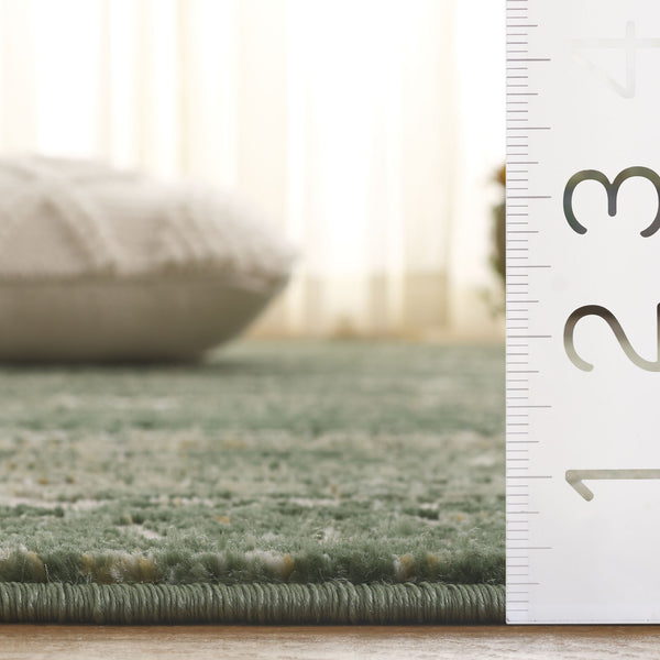 Safavieh Prestige Elegant Turkish Area Rug – Durable, Stylish, Soft Underfoot For Home Décor Enhancement Ivory ,Green 75% Polypropylene 25% Polyester Pte128c-9