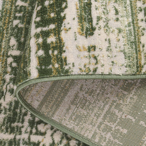 Safavieh Prestige Ivory And Green Contemporary Area Rug, Power-Loomed Turkey, Low-Profile 3/8" Pile, Durable Care 6'-7" x 8'-6" PTE128C-6