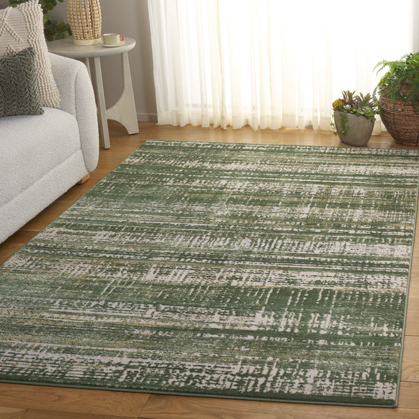 Safavieh Prestige Elegant Turkish Area Rug – Durable, Stylish, Soft Underfoot For Home Décor Enhancement Ivory ,Green 75% Polypropylene 25% Polyester Pte128c-9