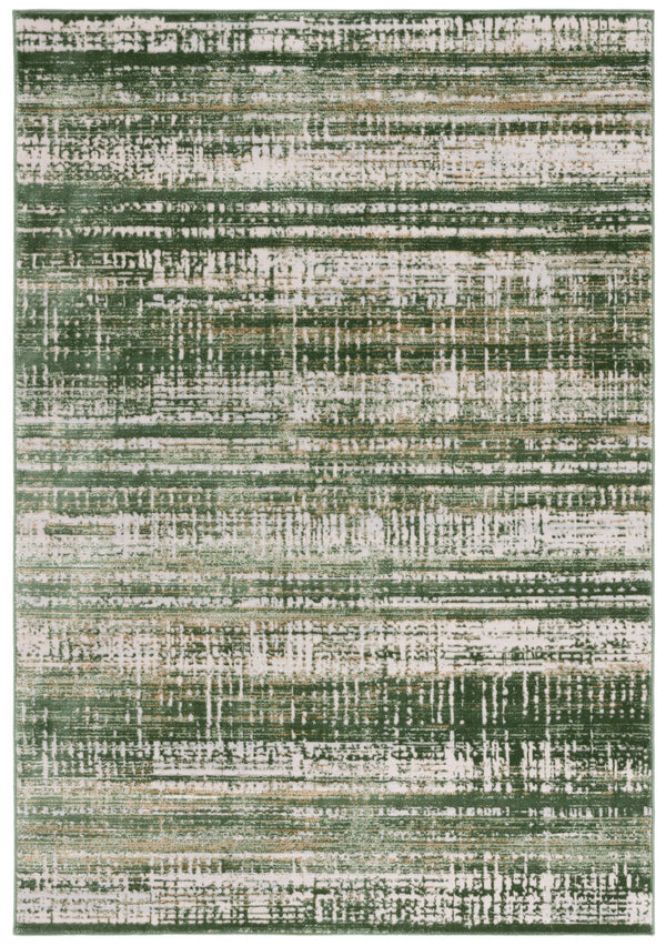 Safavieh Prestige Ivory And Green Contemporary Area Rug, Power-Loomed Turkey, Low-Profile 3/8" Pile, Durable Care 6'-7" x 8'-6" PTE128C-6