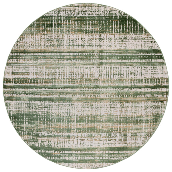 Safavieh Prestige Ivory And Green Contemporary Area Rug, Power-Loomed Turkey, Low-Profile 3/8" Pile, Durable Care 6'-7" x 8'-6" PTE128C-6