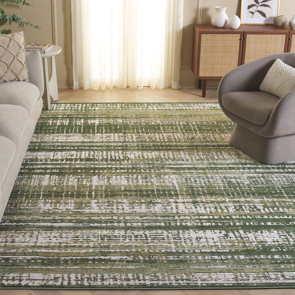 Safavieh Prestige Elegant Turkish Area Rug – Durable, Stylish, Soft Underfoot For Home Décor Enhancement Ivory ,Green 75% Polypropylene 25% Polyester Pte128c-9
