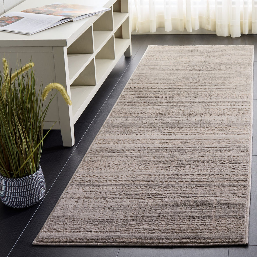 Safavieh Prestige Contemporary Runner Rug In Ivory & Grey – Elegant 2ft X 7ft Design For High-traffic Areas Ivory ,Grey 75% Polypropylene 25% Polyester Pte128f-27