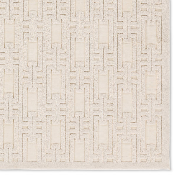 Jaipur Living Petros Torean Ptr03 Powerloomed Machinemade 100% Polyester Geometric Geometric Indoor Rug Cream 100% Polyester Rug158481