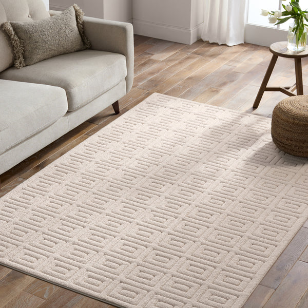 Jaipur Living Petros Barnett PTR05 Machine Made Powerloomed Indoor Rug Cream 6'7" x 9'6"