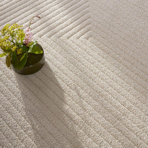 Jaipur Living Jaipur Living Archias Chenille Geometric Rug Cream High Low Pile Bohemian Accent RSW104781
