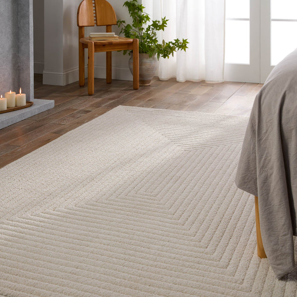 Jaipur Living Jaipur Living Archias Chenille Geometric Rug Cream High Low Pile Bohemian Accent RSW104781