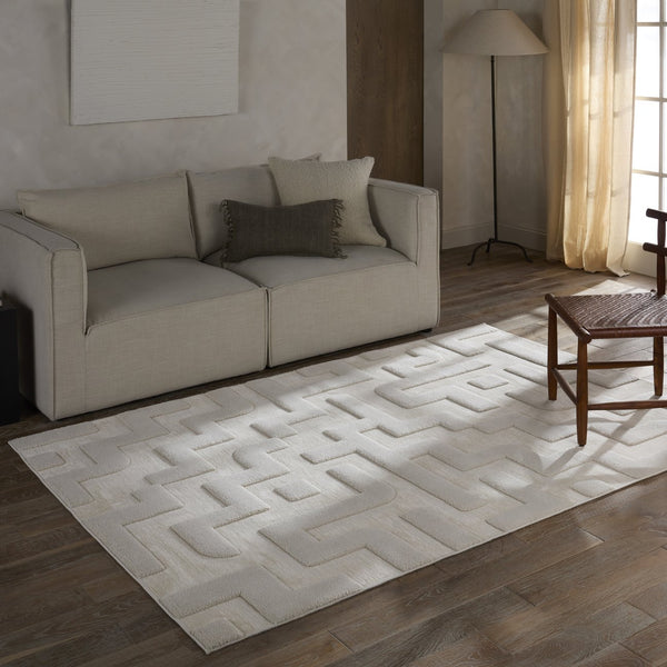 Jaipur Living Petros Braen Ptr08 Powerloomed Machinemade 80% Polyester 20% Chenille Geometric Abstract Indoor Rug Ivory 80% Polyester 20% Chenille Rug161803