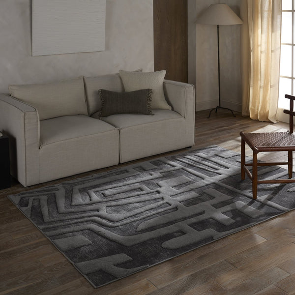 Jaipur Living Petros Cade Ptr09 Powerloomed Machinemade 80% Polyester 20% Chenille Geometric Abstract Indoor Rug Gray 80% Polyester 20% Chenille Rug161791