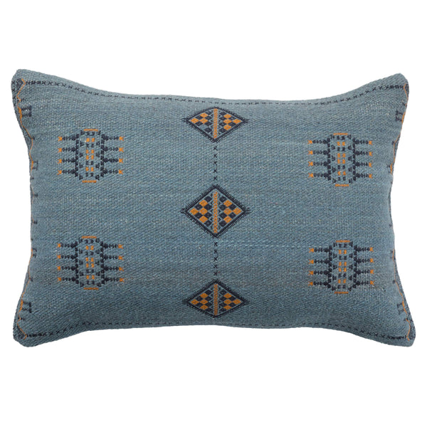 Jaipur Living Jaipur Living Puebla Wool Cotton Lumbar Pillow Cover Tribal Embroidery Indigo Gold PLC102374