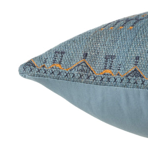 Jaipur Living Jaipur Living Puebla Wool Cotton Lumbar Pillow Cover Tribal Embroidery Indigo Gold PLC102374