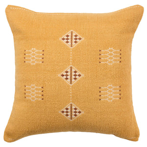 Jaipur Living Jaipur Living Nufisa Embroidered Cotton Throw Pillow Tribal Mustard Bohemian Accent Poly Fill PLW103616
