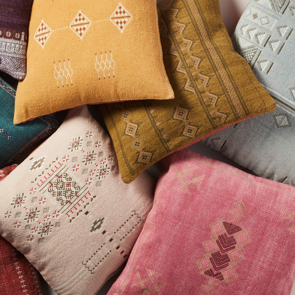 Jaipur Living Jaipur Living Nufisa Embroidered Cotton Throw Pillow Tribal Mustard Bohemian Accent Poly Fill PLW103616