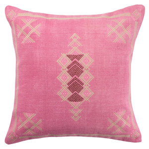 Jaipur Living Jaipur Living Shazi Tribal Embroidered Cotton Throw Pillow Cover Boho Accent Pink PLC102380