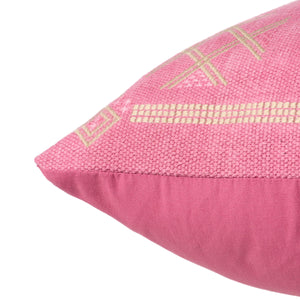 Jaipur Living Jaipur Living Shazi Tribal Embroidered Cotton Throw Pillow Cover Boho Accent Pink PLC102380