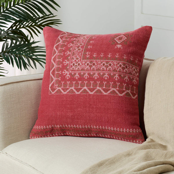 Jaipur Living Jaipur Living Abeni Tribal Embroidered Cotton Throw Pillow Moroccan Sabra Accent Down PLW103623