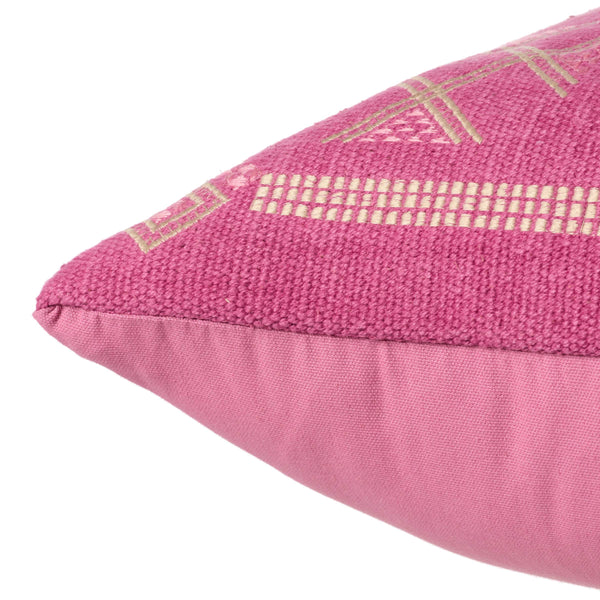 Jaipur Living Jaipur Living Shazi Tribal Embroidered Cotton Throw Pillow Cover Boho Accent Magenta PLC102582