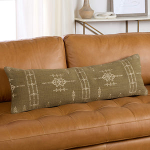 Jaipur Living Jaipur Living Puebla Lumbar Cover Tribal Embroidery Cotton Olive Medallion Accent PLC102597