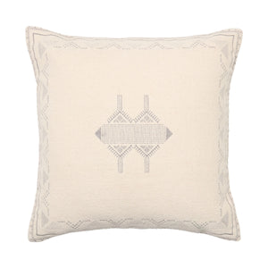 Jaipur Living Jaipur Living Ianira Cotton Throw Pillow Moroccan Medallion Tribal Embroidery Cream Silver Poly Fill PLW103985