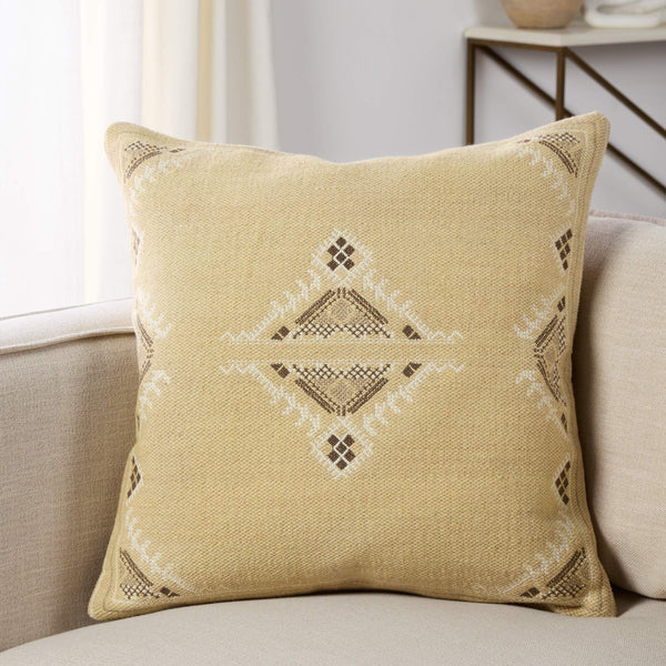 Jaipur Living Jaipur Living Anvi Tribal Embroidered Cotton Throw Pillow Moroccan Medallion Boho Accent Down PLW103986