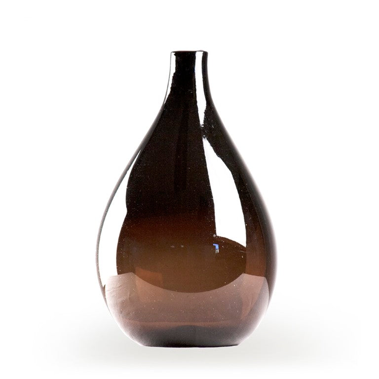 Zentique Poseidon Sculptural Glass Vase – Tall Glossy Coastal Accent, Statement Mantel or Dining Centerpiece Blue PV001 M Blue