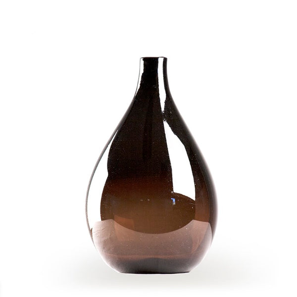 Zentique Poseidon Handcrafted Glass Vase 15" H — Classical-Inspired Oceanic Accent, Mexican Artisanal Decor PV001 S Amber