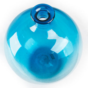Zentique Poseidon Hand-Blown Glass Vase — Sculptural Coastal Centerpiece With Textured Oceanic Contours, 14” Blue PV002 Blue