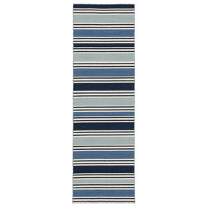 Jaipur Living Jaipur Living Salada Hand Woven Wool Flatweave Rug Coastal Ticking Stripe Accent 2'6" X 8' RUG103860