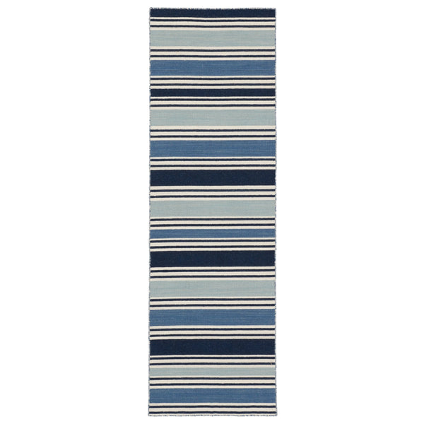 Jaipur Living Jaipur Living Salada Hand Woven Wool Flatweave Rug Coastal Ticking Stripe Accent 2'6" X 8' RUG103860