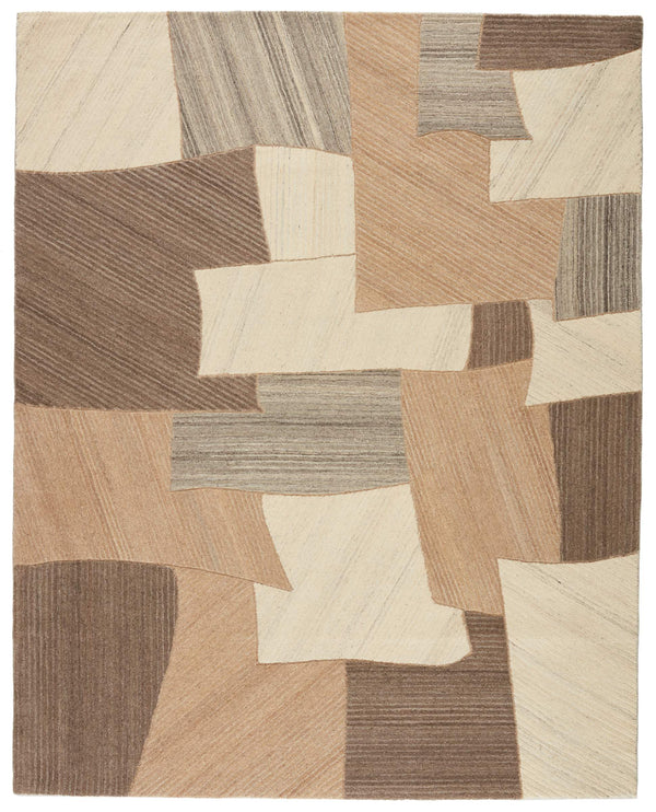 Jaipur Living Verde Hand-tufted Wool Area Rug Geometric Patchwork Neutral Tones Living Room RUG147304