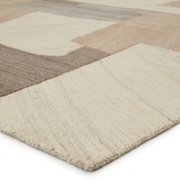Jaipur Living Verde Hand-tufted Wool Area Rug Geometric Patchwork Neutral Tones Living Room RUG147304