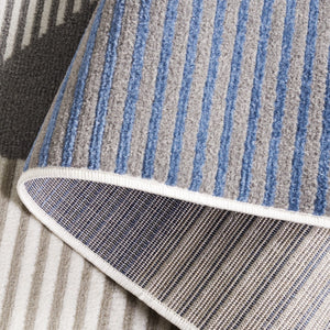 Safavieh Pyramid 220 Power Loomed Modern Rug IIX Ivory / Grey Navy PYR220A-7SQ