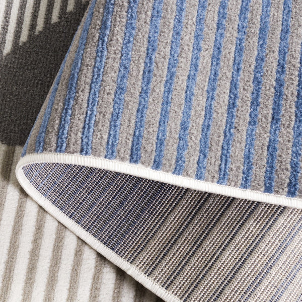 Safavieh Pyramid 220 Power Loomed Modern Rug IIX Ivory / Grey Navy PYR220A-7SQ