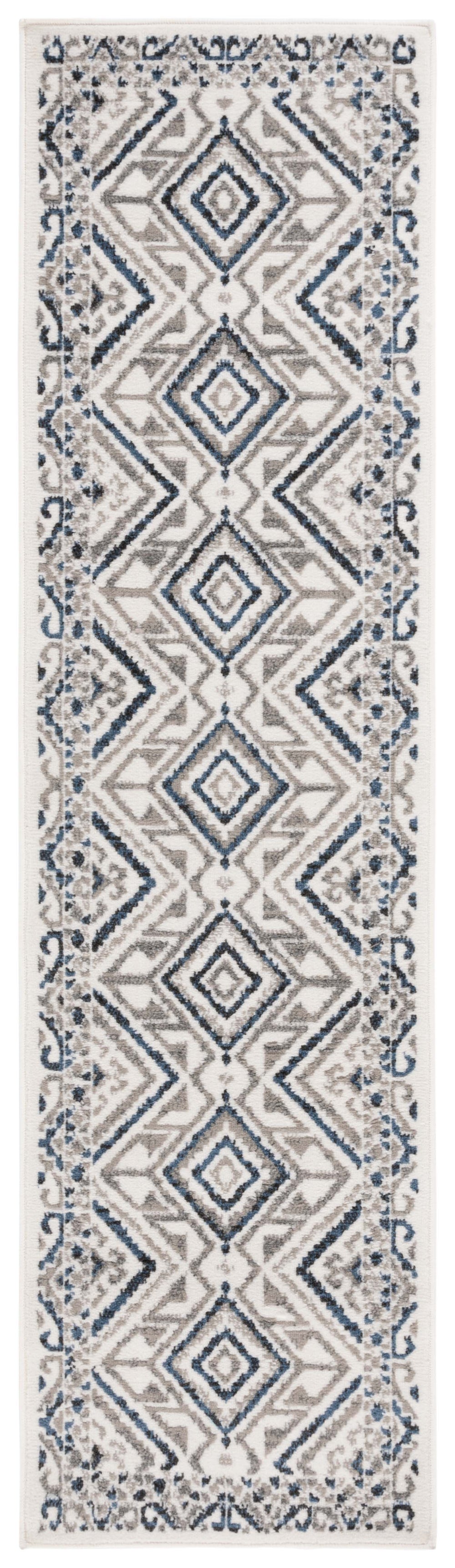 Safavieh Pyramid 221 Power Loomed  Rug IIX Ivory / Grey Navy PYR221A-28