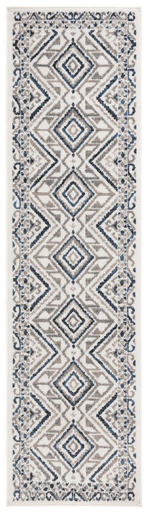 Safavieh Pyramid 221 Power Loomed 52% Polypropylene, 24% Jute, 13% Latex, 11% Polyester Modern Rug Ivory / Grey Navy PYR221A-9