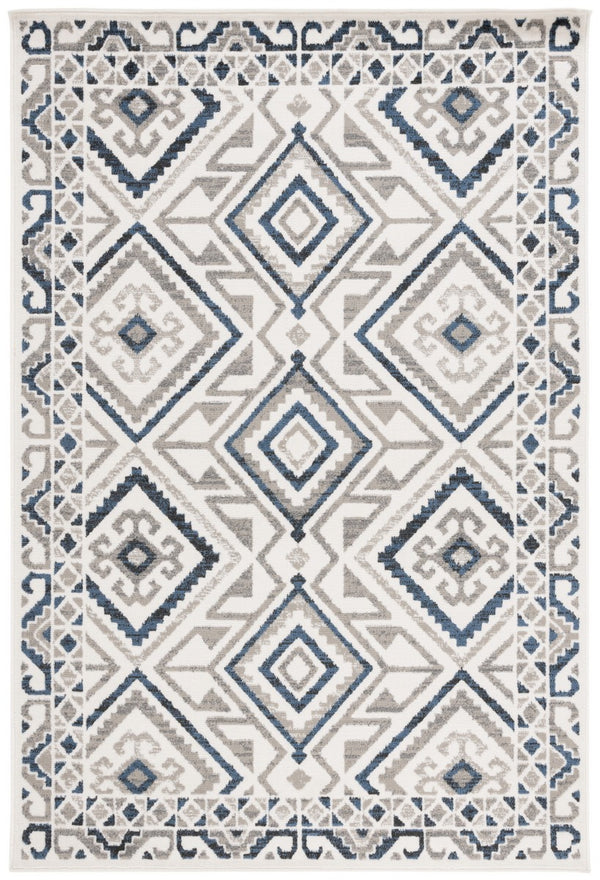 Safavieh Pyramid 221 Power Loomed 52% Polypropylene, 24% Jute, 13% Latex, 11% Polyester Modern Rug Ivory / Grey Navy PYR221A-9