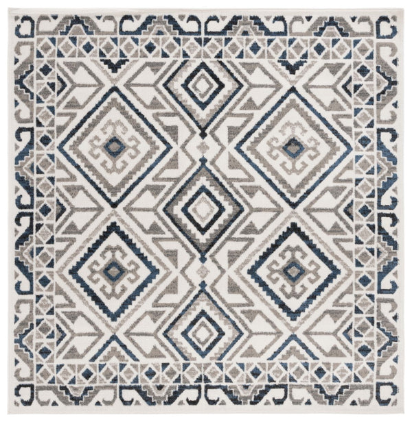 Safavieh Pyramid 221 Power Loomed Modern Rug IIX Ivory / Grey Navy PYR221A-7SQ