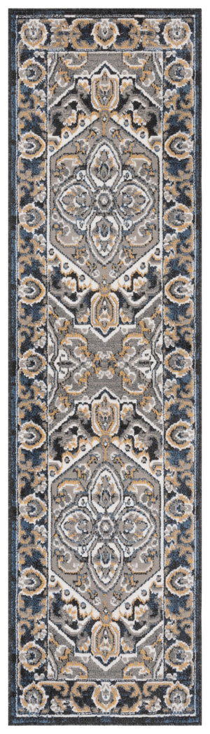 Safavieh Pyramid 222 Power Loomed Modern Rug IIX Grey / Navy Gold PYR222F-28