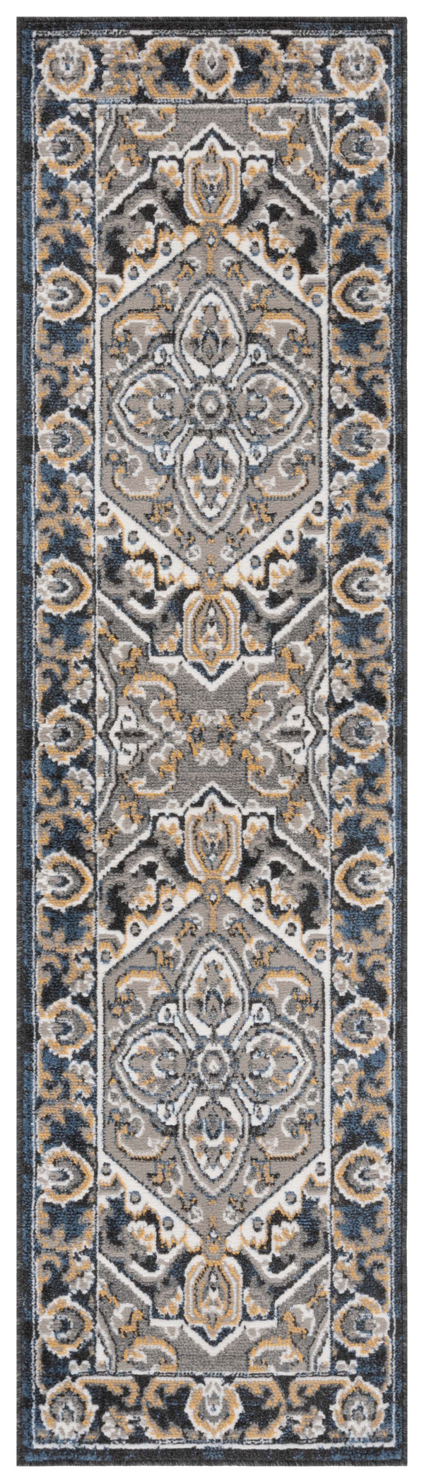 Safavieh Pyramid 222 Power Loomed Modern Rug IIX Grey / Navy Gold PYR222F-28