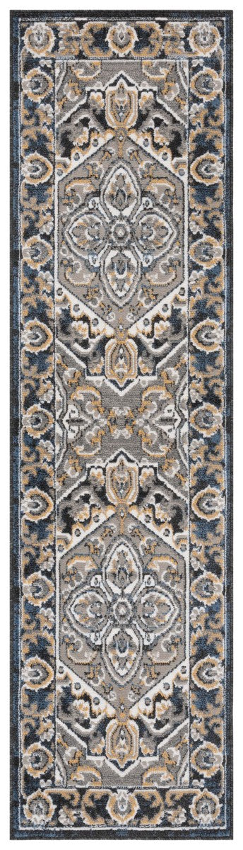 Safavieh Pyramid 222 Power Loomed Modern Rug X23 Grey / Navy Gold PYR222F-7R