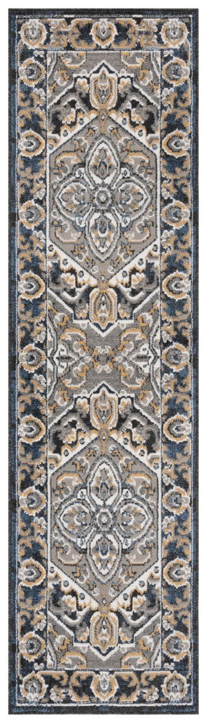 Safavieh Pyramid 222 Power Loomed 52% Polypropylene, 24% Jute, 13% Latex, 11% Polyester Modern Rug Grey / Navy Gold PYR222F-9