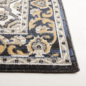 Safavieh Pyramid 222 Power Loomed Modern Rug Grey / Navy Gold 5'-3" x 7'-8"