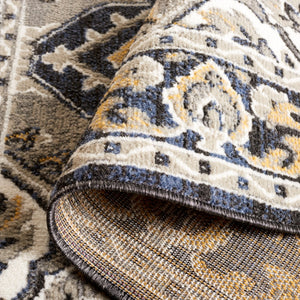 Safavieh Pyramid 222 Power Loomed Modern Rug Grey / Navy Gold 5'-3" x 7'-8"