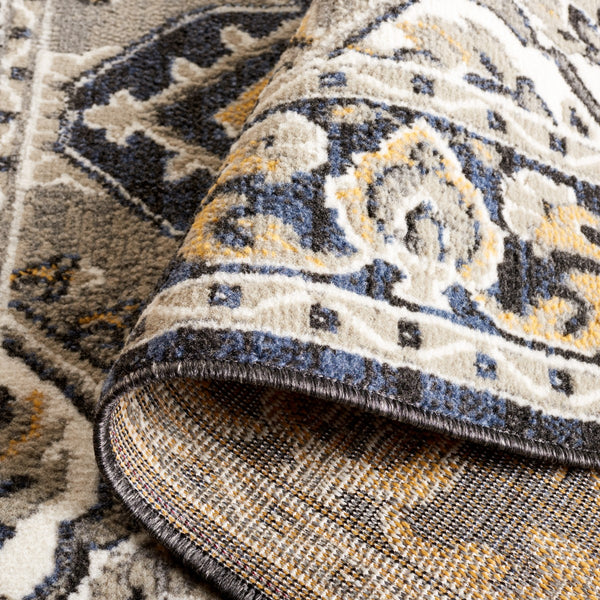 Safavieh Pyramid 222 Power Loomed 52% Polypropylene, 24% Jute, 13% Latex, 11% Polyester Modern Rug Grey / Navy Gold PYR222F-9