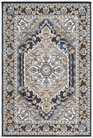 Safavieh Pyramid 222 Power Loomed Modern Rug X23 Grey / Navy Gold PYR222F-7R