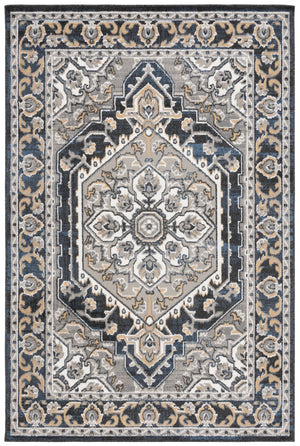 Safavieh Pyramid 222 Power Loomed Modern Rug Grey / Navy Gold 5'-3" x 7'-8"