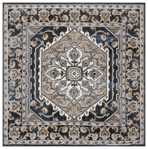 Safavieh Pyramid 222 Power Loomed 52% Polypropylene, 24% Jute, 13% Latex, 11% Polyester Modern Rug Grey / Navy Gold PYR222F-9