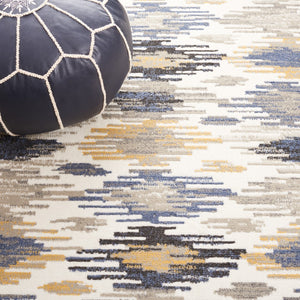 Safavieh Pyramid 223 Power Loomed Modern Rug Ivory / Grey Navy 5'-3" x 7'-8"