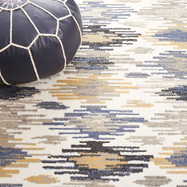 Safavieh Pyramid 223 Power Loomed Modern Rug Ivory / Grey Navy 5'-3" x 7'-8"