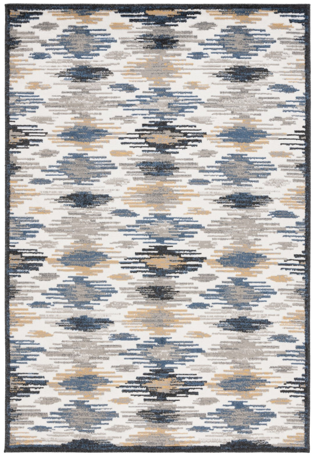Safavieh Pyramid 223 Power Loomed Modern Rug Ivory / Grey Navy 5'-3" x 7'-8"